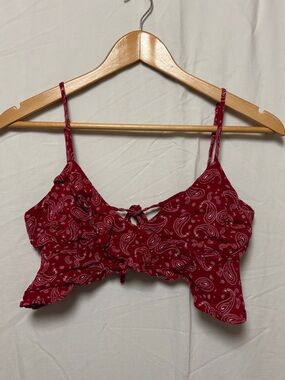 3 for $25 2000s Garage Bandana Print Tie Front Top